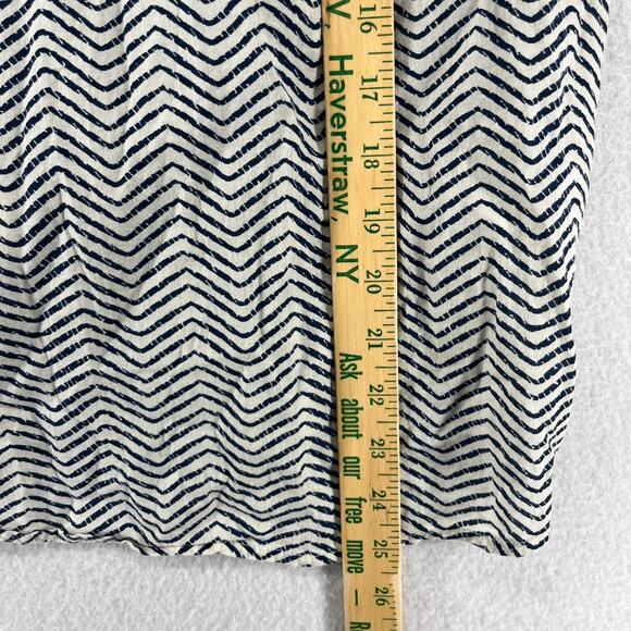 LUCKY BRAND Blouse M Paisley Chevron Peasant Boho 3/4 Sleeve Notch Cotton Green - Picture 14 of 15